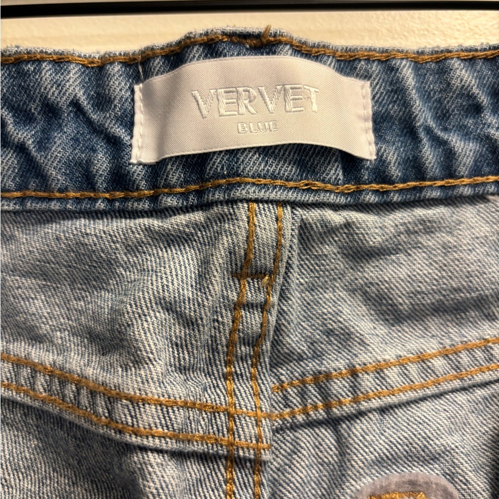 Vervet wide leg Distressed Blue Jeans size 28 - Picture 2 of 4